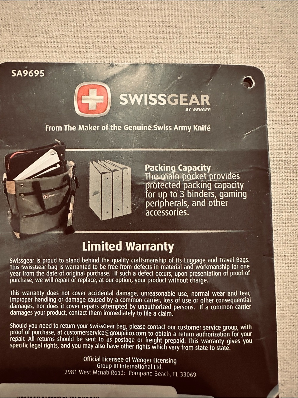 SwissGear | Bag | SwissGear Deep Plum Nylon Campus Tote with Black Trim - Picture 9 of 13